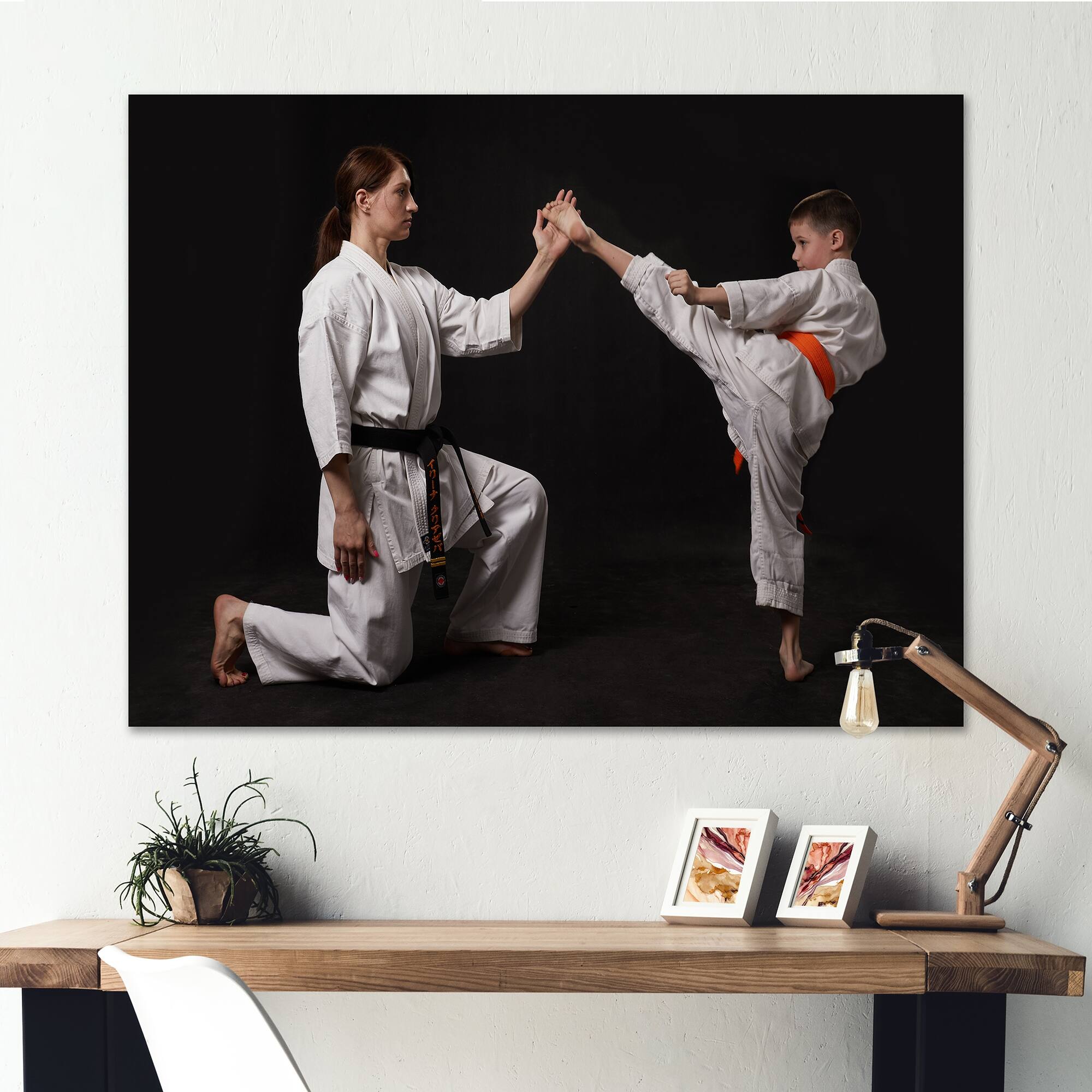 Designart "Karate Kick Training" Martial Arts Wall Art Bed Bath